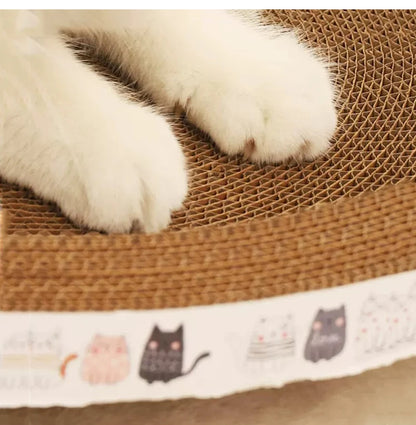 Wear-Resistant Corrugated Cat Scratcher Bed - Round Oval Grinding Claw Toy