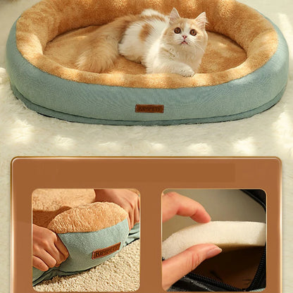 Warm Non-Slip Pet Bed - Kimpets Cat Kennel with Removable Washable Cushion