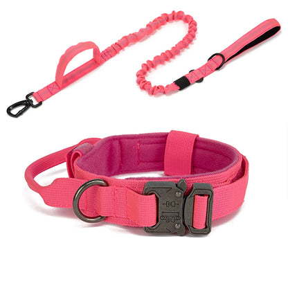 Durable Reflective Nylon Dog Collar & Leash Set – Tactical Training for Large Dogs