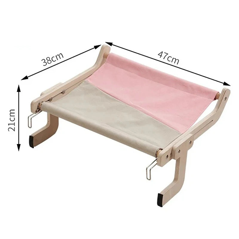 Cat Hammock Window Perch - Hanging Bed with Wooden Insert for Kallax Shelves