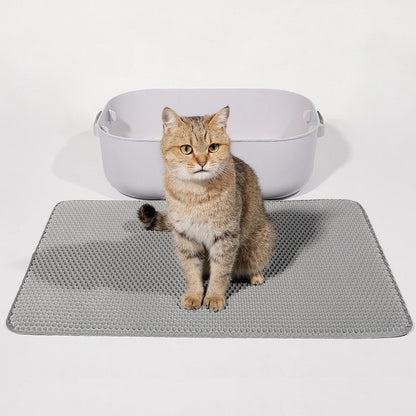 Double Layer Cat Litter Mat - Waterproof, Non-Slip, Easy to Clean, and Scratch-Resistant