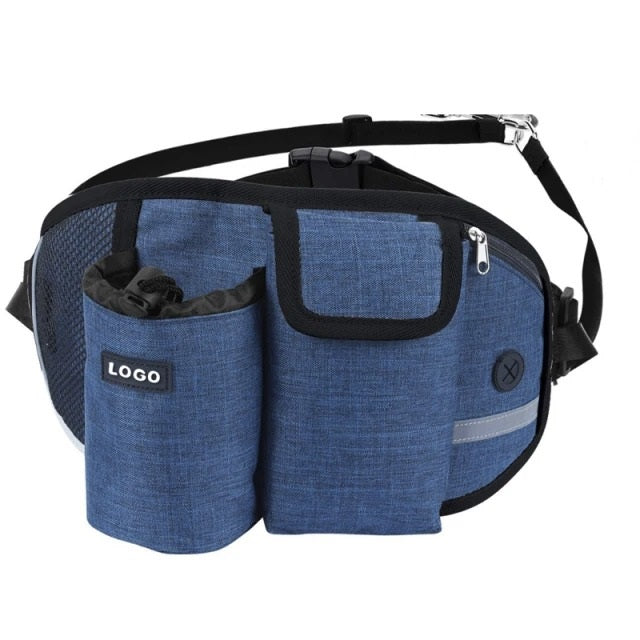 Dog Walking Bags Training Pet Treat Bag Fanny Pack Hands-Free Candy Pouch Bungee Leash Dog Feed Bowls Storage Water Cup